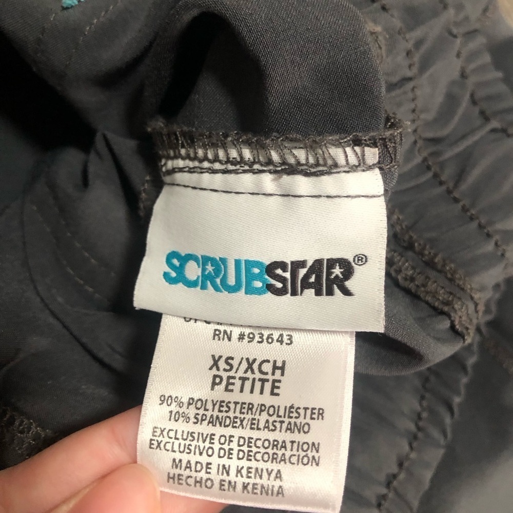 SCRUBSTAR Petite XS Pewter Cargo Scrub Pants Stretch Zippers Drawstring - Picture 7 of 12